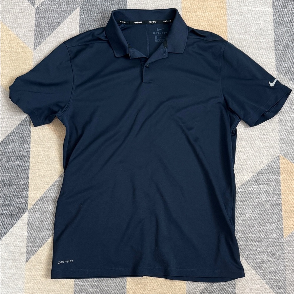 Nike Men's Dark Blue Dri-FIT Polo Shirt